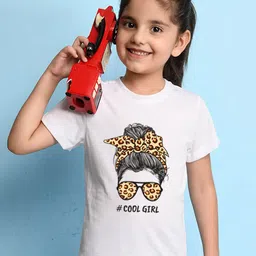 NUSYL Girls Graphic Printed Round Neck Short Sleeves T-shirt-image-87