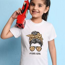 NUSYL Girls Graphic Printed Round Neck Casual T-shirt-picture-37
