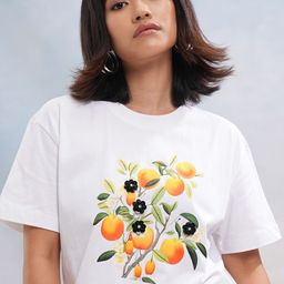 Tokyo Talkies Women Graphic Printed Drop-Shoulder Sleeves Cotton Relaxed Fit T-shirt-picture-11