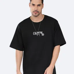 Mad Over Print Typography Printed Drop-Shoulder Sleeves Oversized T-shirt-image-31