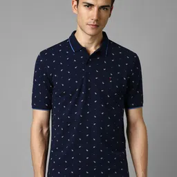 Louis Philippe Jeans Men Printed Polo Collar Slim Fit T-shirt-image-14