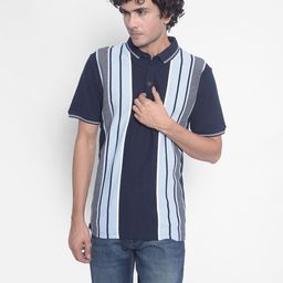 Crimsoune Club Striped Polo Collar Slim Fit T-shirt-image-30