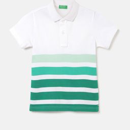 United Colors of Benetton Boys Striped Polo Collar Pure Cotton T-shirt-image-36