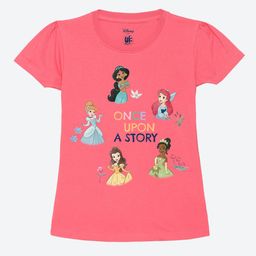 YK Disney Girls Disney Princess Printed Pure Cotton T-shirt-image-94