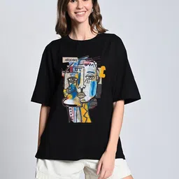 OWL MINK Women Sports Printed Pure Cotton T-shirt-image-79