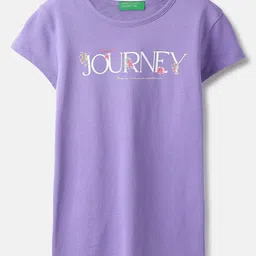 United Colors of Benetton Girls Typography Printed Round Neck Pure Cotton T-shirt-picture-14