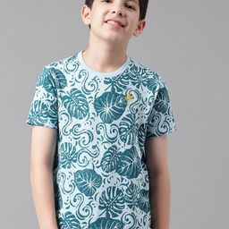 Beverly Hills Polo Club Boys Floral Printed Pure Cotton T-shirt-image-100