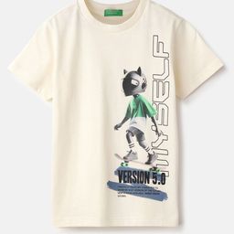 United Colors of Benetton Boys Typography Printed Round Neck Pure Cotton T-shirt-image-51