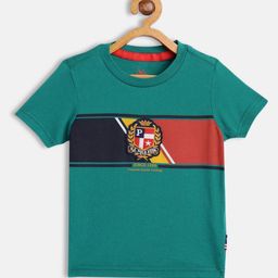 U S Polo Assn Kids Boys Teal Green Striped Pure Cotton T-shirt-image-92