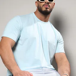 Instafab Plus Round Neck Short Sleeves Cotton T-shirt-picture-45