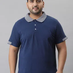 Instafab Plus Men Blue Polo Collar Outdoor T-shirt-image-9