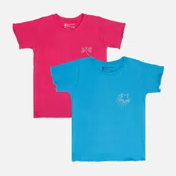 Bodycare Infant Girls Pack of 2 Printed Cotton T-shirts-image-8