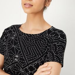 max Women Geometric Printed Round Neck T-shirt-image-32