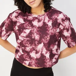 max Women Dyed Round Neck Crop T-shirt-image-36