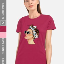 CHOZI Pack of 2 Graphic Printed Cotton T-shirt-picture-19