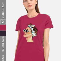 CHOZI Pack Of 2 Printed Cotton T-shirts-picture-11