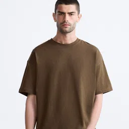 MISCHIEF MONKEY Men Oversized Drop-Shoulder Sleeves Solid T-shirt-image-97