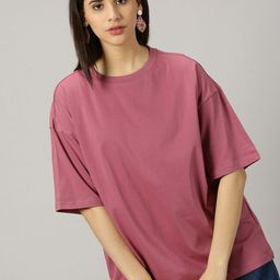 THE HOLLANDER Round Neck Drop-Shoulder Sleeves Pure Cotton Oversized T-shirt-image-80