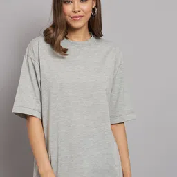 Imsa Moda Drop-Shoulder Sleeves Oversized Longline Cotton T-shirt-picture-10