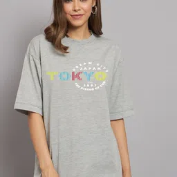 Imsa Moda Typography Printed Drop Shoulder Sleeves Oversize Cotton Casual T Shirt-image-84
