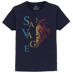 Status Quo Boys Typography Printed Round Neck Cotton T-shirt-image-89
