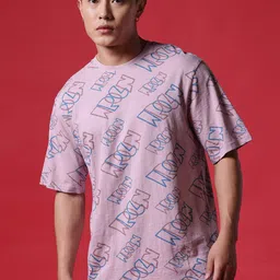 WROGN Abstract Printed Round Neck Cotton T-shirt-image-16