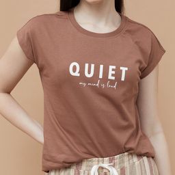 Ginger by Lifestyle Women Typography Printed Round Neck Cotton T-shirt-picture-33