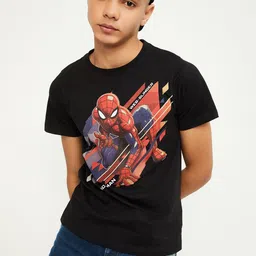 max Boys Printed Extended Sleeves Raw Edge T-shirt-9