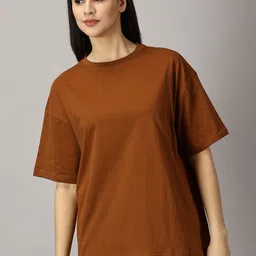 THE HOLLANDER Drop-Shoulder Sleeves Pure Cotton Oversized T-shirt-image-96
