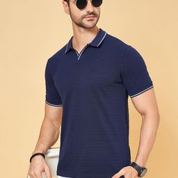 BYFORD by Pantaloons Self Design Polo Collar Slim Fit Casual T-shirt-image-58