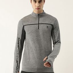 Maniac Men Grey High Neck Slim Fit T-shirt-image-15