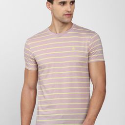 PETER ENGLAND UNIVERSITY Men Striped V-Neck Pockets Slim Fit T-shirt-image-93