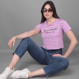 Crimsoune Club Striped Cotton V-Neck Short Sleeves Pockets Slim Fit T-shirt-image-29