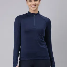 Enamor High Neck Raglan Sleeves Slim Fit T-shirt-image-53
