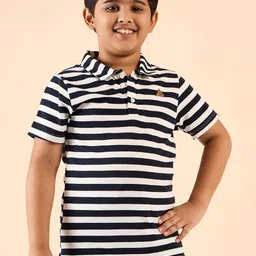Stylo Bug Boys Striped Henley Neck Monochrome Pockets Slim Fit T-shirt-image-73