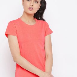Crimsoune Club Women Pink Slim Fit T-shirt-image-84