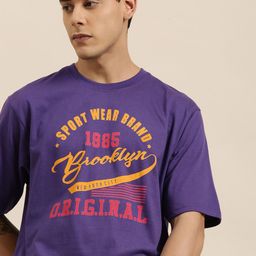 DILLINGER Men Navy Blue Typography Printed Pure Cotton Oversized  T-shirt-image-65