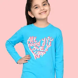 NUSYL Girls Typography Printed T-shirt-image-98
