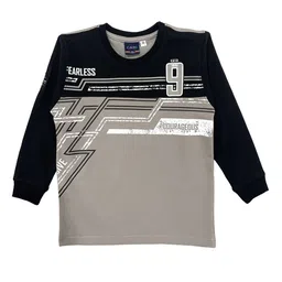 CAVIO Boys Grey Colourblocked T-shirt-image-71