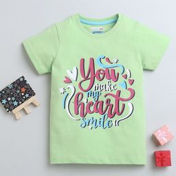 BUMZEE Girls Typography Printed Round Neck Short Sleeves Cotton Casual T-shirt-image-90