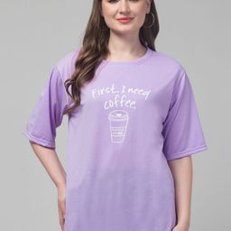 CULPI Women Typography Printed Round Neck Cotton Relaxed Fit T-shirt-57