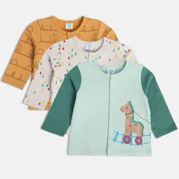 MINI KLUB Pack Of 3 Boys Printed Round Neck Cotton T-shirts-image-39
