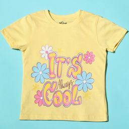 Hoop Girls Typography Printed Cotton T-shirt-image-80