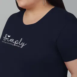 Trend Level Plus Size Typography Printed Drop-Shoulder Sleeves T-shirt image 2