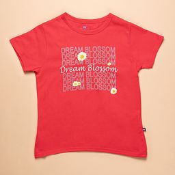 Purple United Kids Girls Typography Printed Cotton T-shirt-image-6