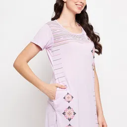VERO AMORE Ethnic Motifs Printed Cotton Knitted Longline Lounge T-shirt image 4