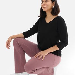 Blissclub The Last Tee V-Neck Moisture Wicking Yoga T-shirt-image-69