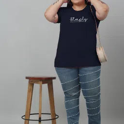 Trend Level Plus Size Typography Printed Drop-Shoulder Sleeves T-shirt image 3