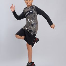 Technosport Boys Typography Printed Slim Fit Antimicrobial T-Shirt-image-99