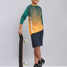 Technosport Boys Printed Long Sleeves Antimicrobial Training Or Gym Slim Fit T-shirt-image-45